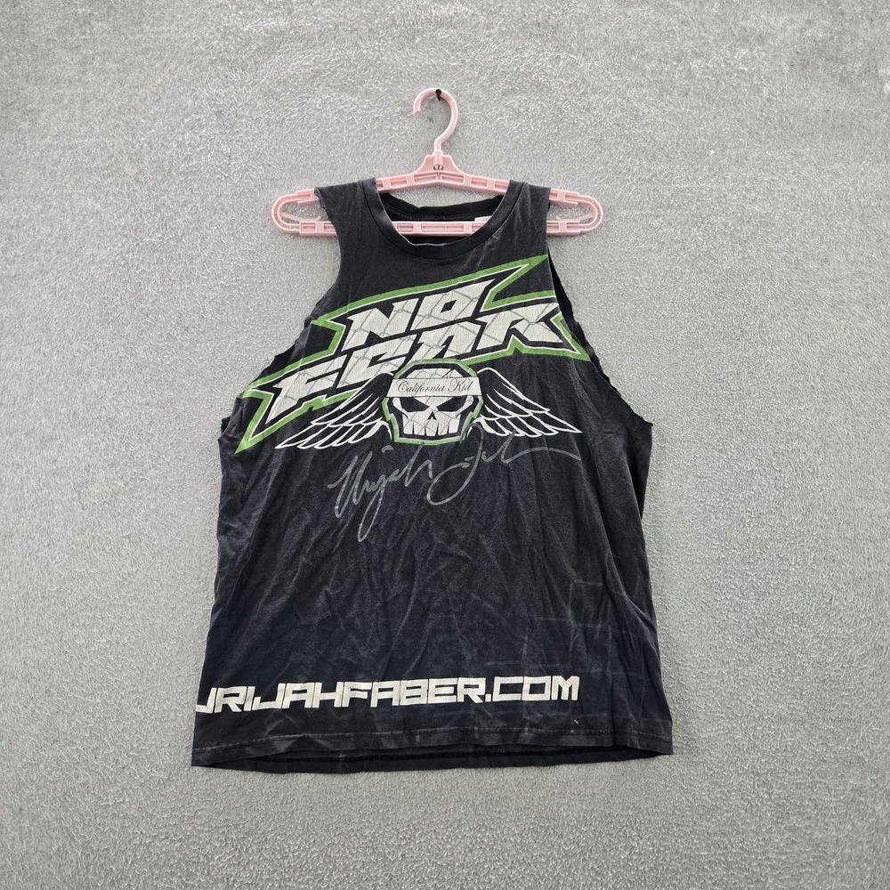 VINTAGE No Fear Men Tank Top XL Black Y2K Skull Sleeveless Grunge Skate READ